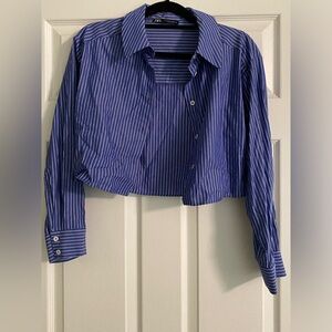 Zara cropped button down